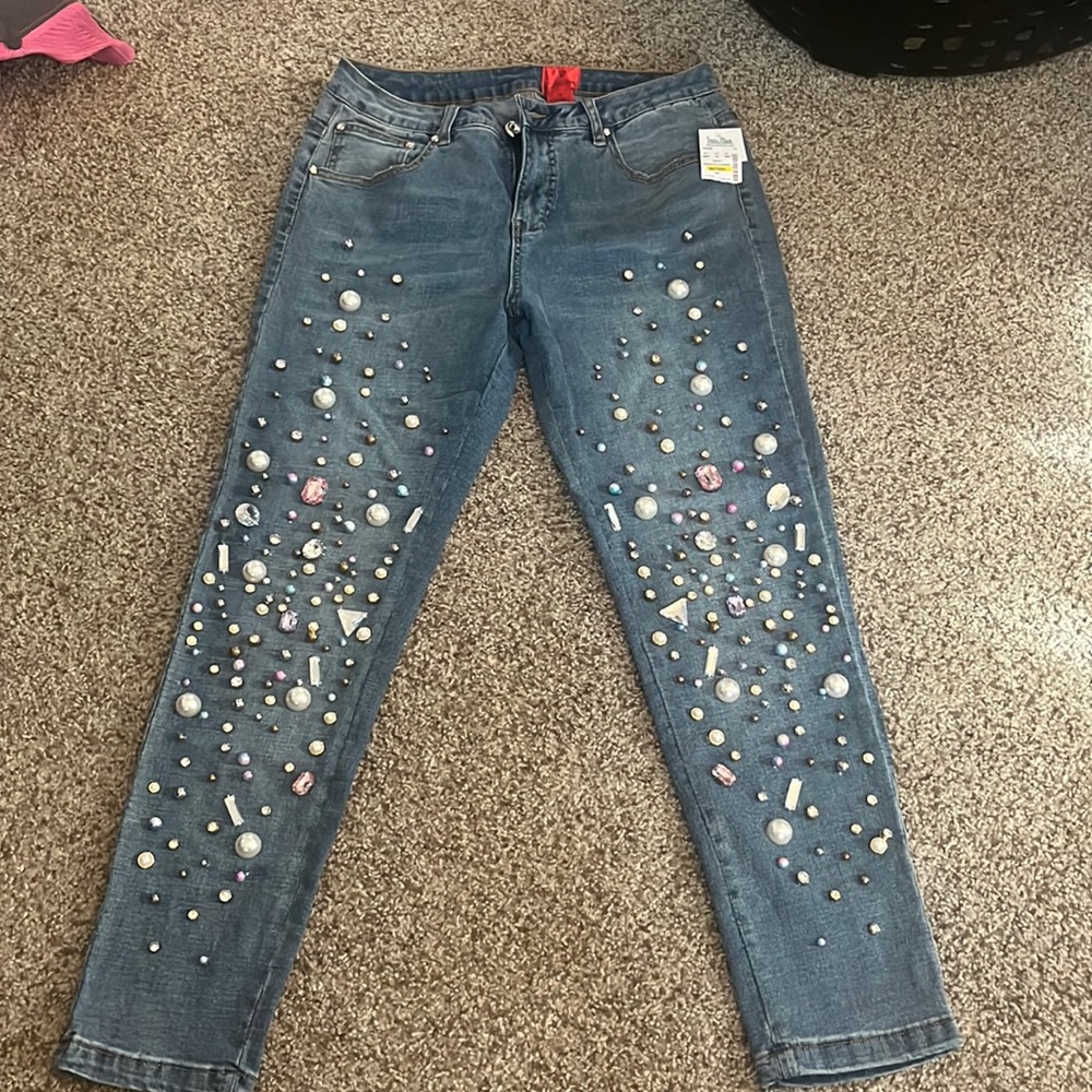 NWT Bejeweled Skinny Jeans